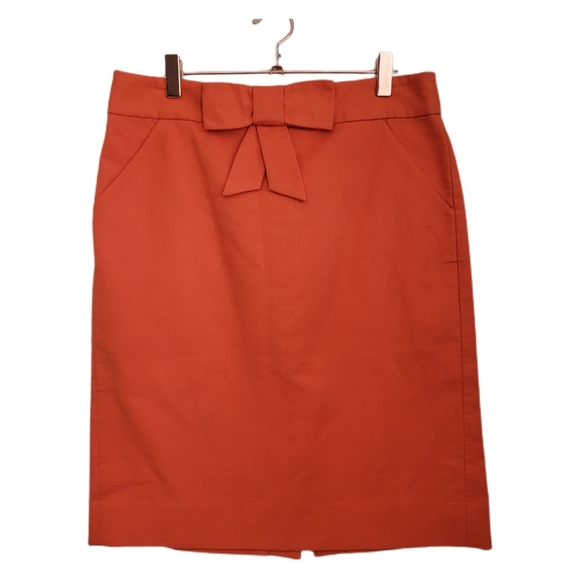 J. Crew Dresses & Skirts - J Crew Womens Skirt Size 6 Orange Bow Pencil Skirt